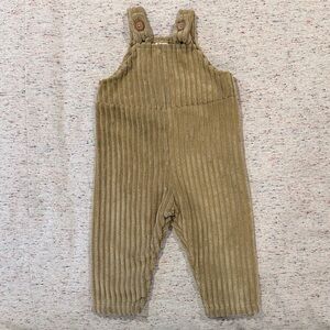 PatPat Olive-Tan Ribbed Corduroy Kids Overalls